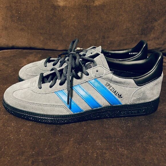 Rare Sample Tag Adidas Handball Spezial Grey Black Blue 9 US 8.5 UK 42 2/3 EU - Picture 3 of 10